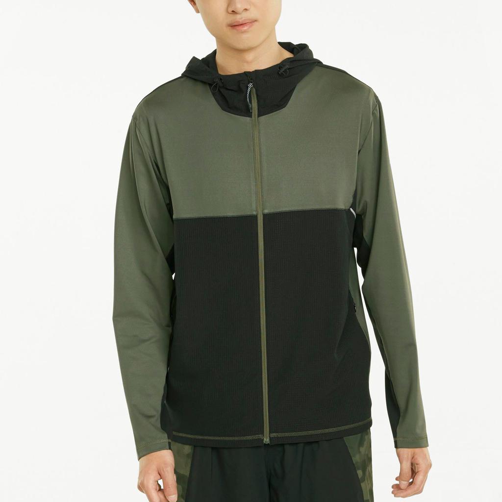 Puma Светоотражающая куртка на молнии с капюшоном Мужская верхняя одежда Виноградно-зеленый 520848-44