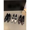 Fashion French Temperament Pointy High Heels Black Single Shoe Women's Shoes New Spring Summer Mary Jane Small Leather Shoes