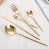 30 шт., набор столовых приборов черного золота, палочки для еды, нож, вилка, ложка, золотая нержавеющая сталь, корейский набор посуды, роскошный набор посуды