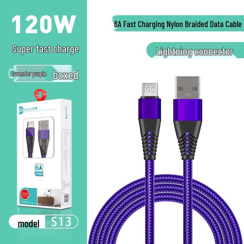 Кабель быстрой зарядки Pin Yue S13 6A для устройств Apple, Xiaomi, Honor, Huawei с USB-C
