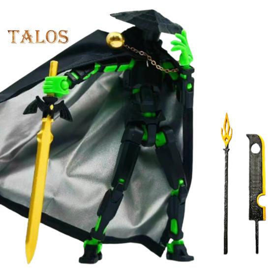 Knight-Errant Action Figure with Accessories Movable Joints 3D Printed Chinese Style Swordsman Robot Model Toy Articulated Dummy Figurine