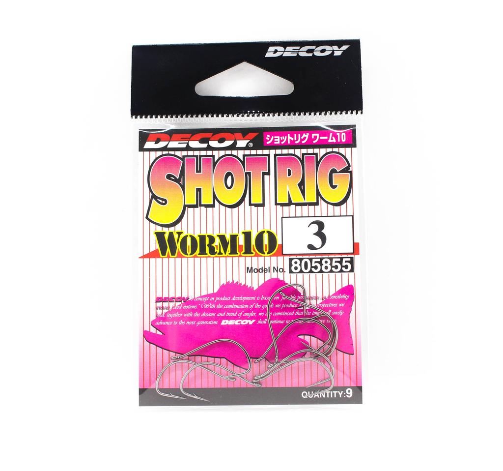 Decoy Worm 10 Shot Rig Worm Hook for Wacky Style Size 3 (5855)