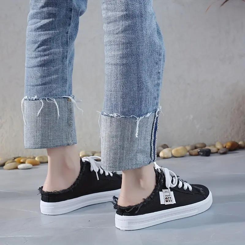 New Summer Women's Platform Canvas Slip-On Shoes - Breathable Lace Up All-Match Footwear