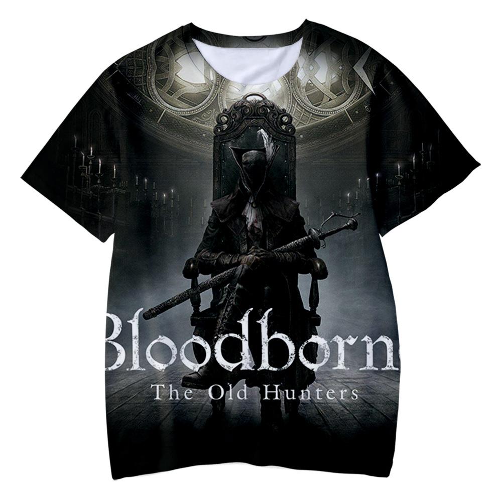 Летние футболки Bloodborne Игровая 3D-печать Уличная одежда Мужские Женские Повседневная мода Футболка оверсайз Харадзюку Детские футболки Топы Одежда