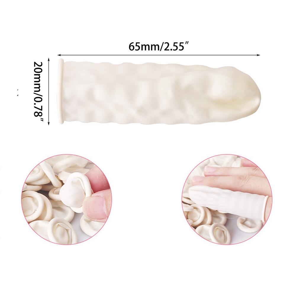 Set of 100 Finger Guards Protective Finger Sleeves Latex Finger Coverings Comfortable Sleeves for Professional Use