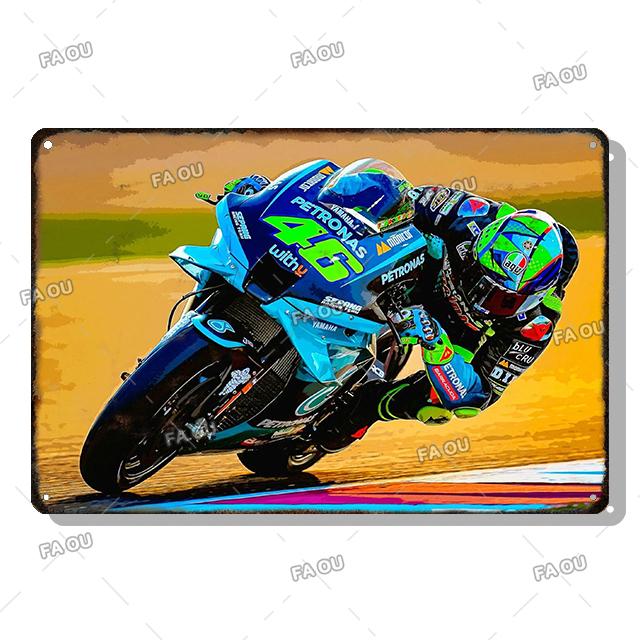 F1 Motorcycle Racing Vintage Metal Poster Racer Athlete Retro Tin Sign Auto Club Wall Art Decoration Plaque Home Decor Aesthetic