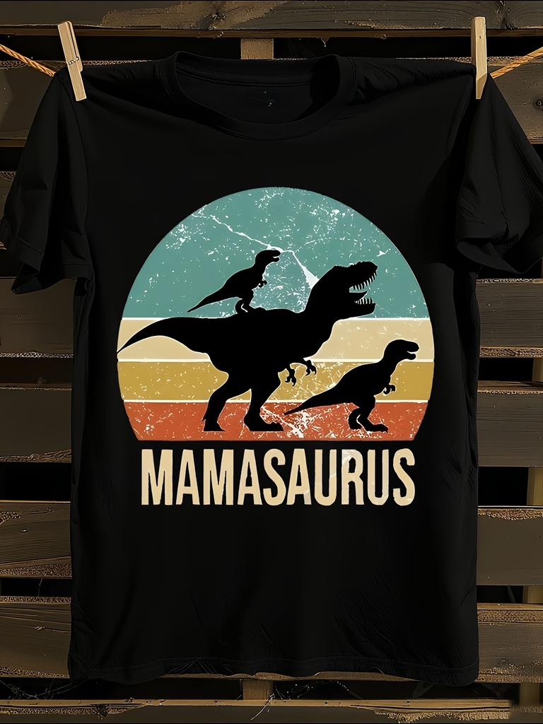 WoFunny Mamasaurus Rex Dinosaur Graphic T-Shirt Mens Tshirt Womens Tshirts with Letters Print Short Sleeves T-Shirt Casual Street Tee Shirt Top