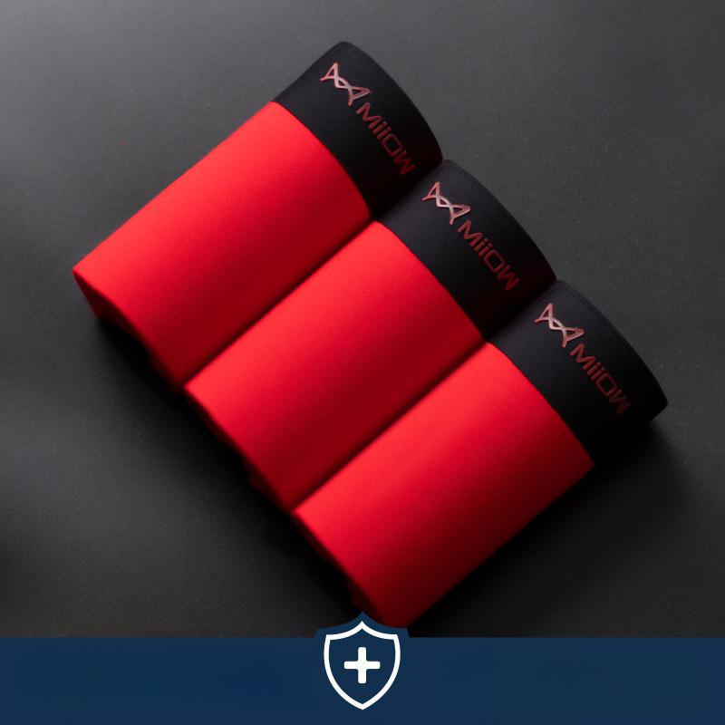 3 шт. Бесшовное нижнее белье Красные боксеры для мужчин Без следов Боксеры-слипы