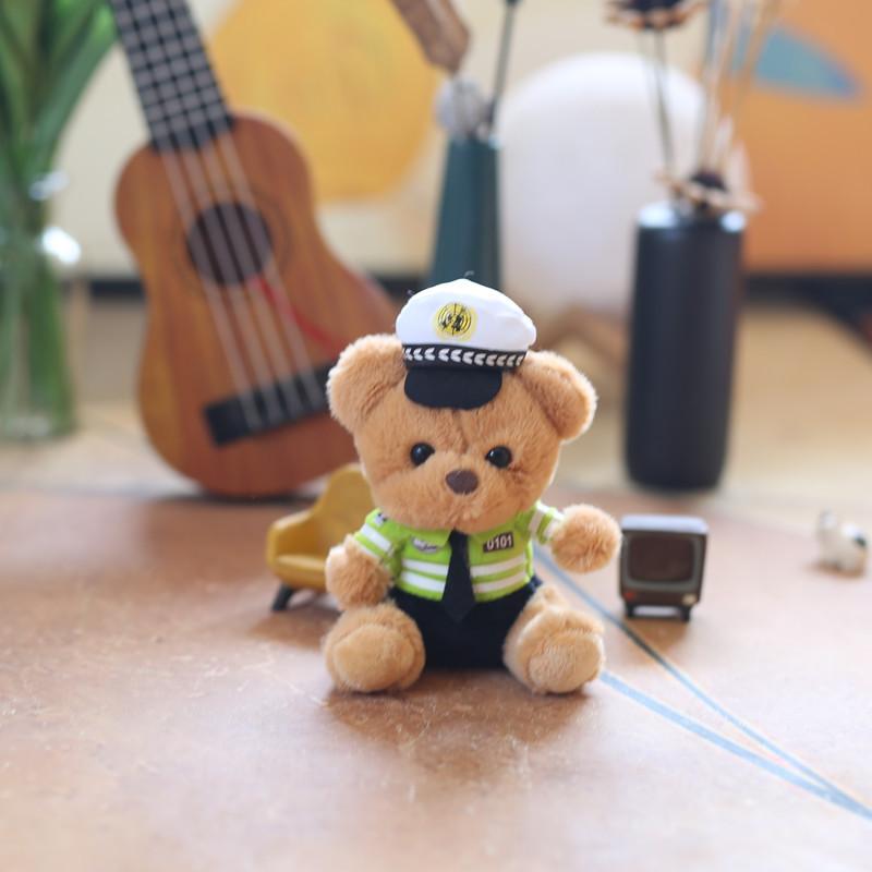 Милый дорожный полицейский медведь подвеска плюшевая игрушка кукла полицейский кролик сумка подвесной брелок кукла