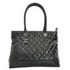 Matelasse Tote Bag Cambon Black Patent Leather Women Used