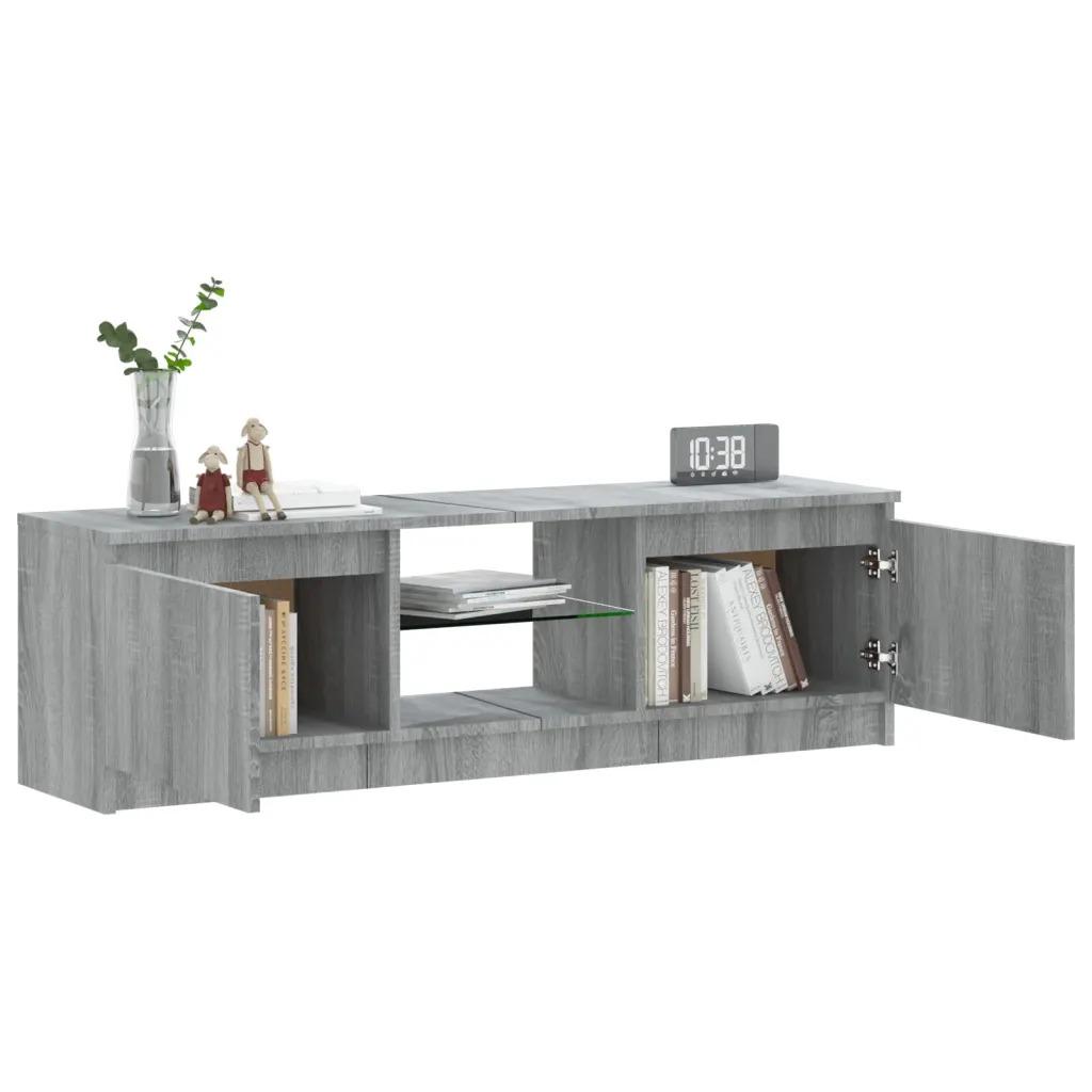 Wall-mounted TV cabinet for a minimalist living room, gray 120x30x35.5 cm