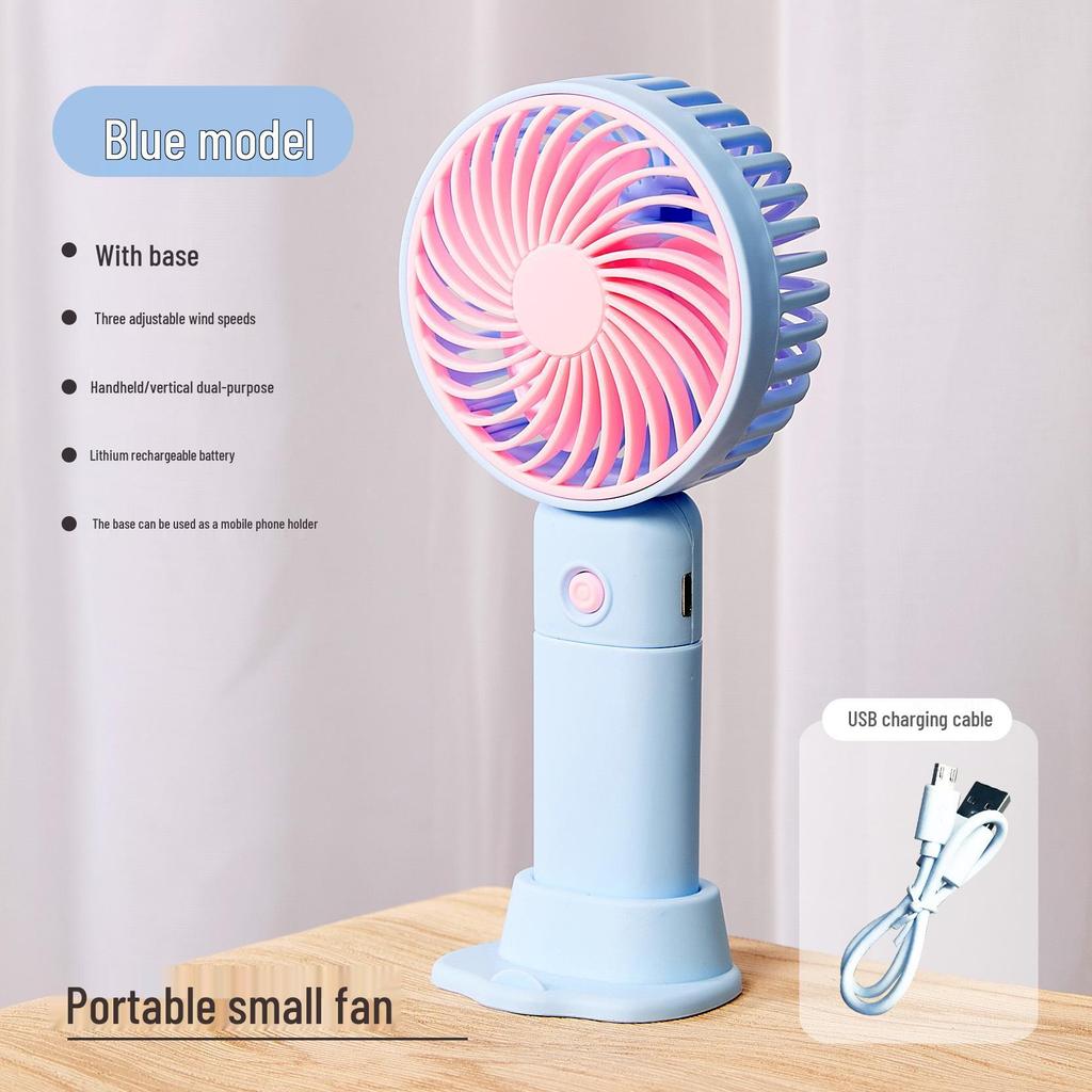 Перезаряжаемый USB мини-вентилятор: Портативный ручной и настольный стенд, идеальный подарок для студента