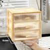 Desktop Storage Box Acrylic Drawer Type Small Box Home Office Student Desk Stationery Sundries Cosmetics Plastic Storage Racks