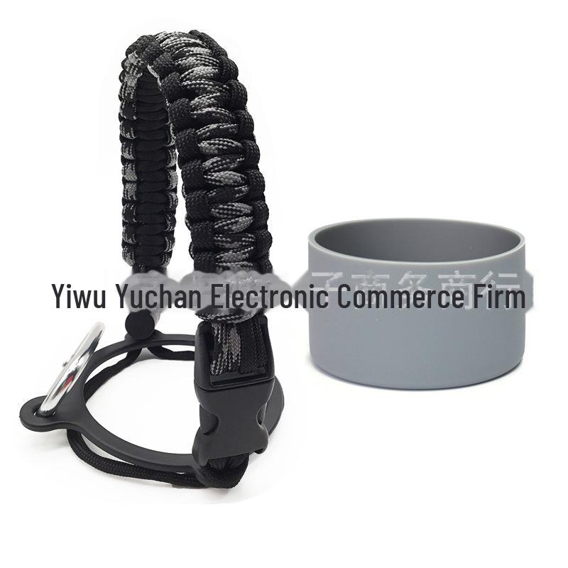 Top Thermos Cups with Silicone Non-Slip Sleeves, Hand-Woven Ropes, and Cup Handles