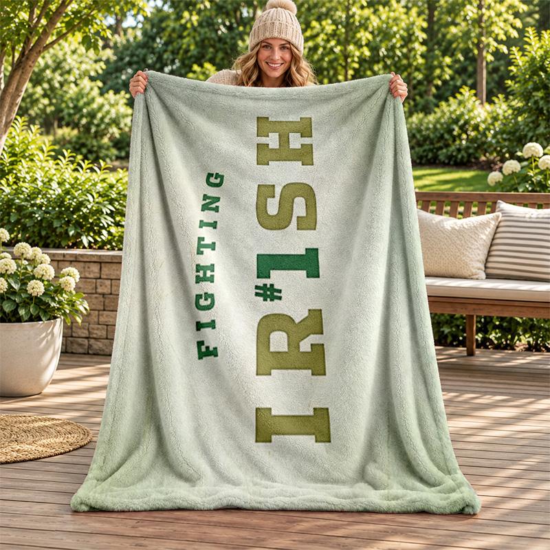 Fighting Irish blanket Flannel Blanket Soft Cozy Plush Throw for Sofa Bed Lightweight Home Decoration Gifts for Christmas various holidays