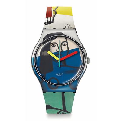 Swatch LEGER'S ДВЕ ЖЕНЩИНЫ С ЦВЕТАМИ SUOZ363 Черные Наручные часы