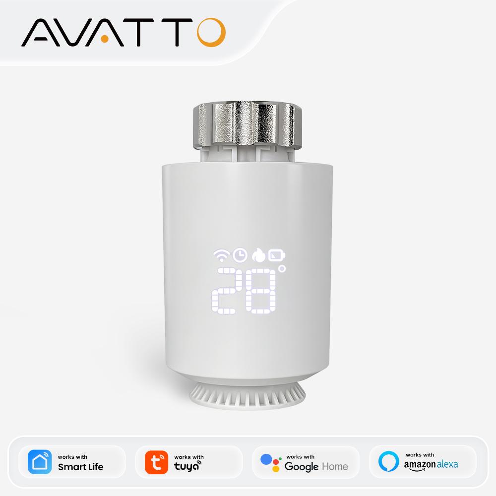 AVATTO ZigBee3.0 Термостат Привод для радиатора Умный TRV Термостатический клапан Контроллер Работает с Tuya Alexa Google Home Alice