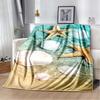 3D Fashion Wave Pebble Starfish Cartoon Flannel Blanket Sofa Bed Bedroom Warm Portable Exquisite Extra Large Warm Blanket Gift