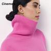 Cinemore Spring Autumn Women's Sweater Solid Oversize Casual Pullovers Warm Basic Long Sleeve Top O Neck Knitted Jumper Sweater