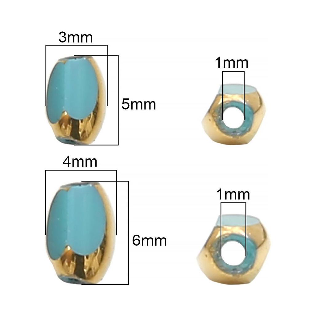 Овальные ограненные стеклянные кристаллы с золотистой окантовкой, в форме рисовых зерен, для изготовления украшений