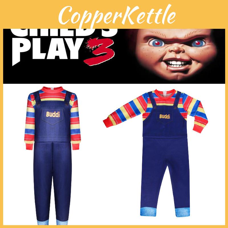 Детский костюм Чаки из фильма «Детские игры» для косплея, страшный комбинезон для Хэллоуин-вечеринок