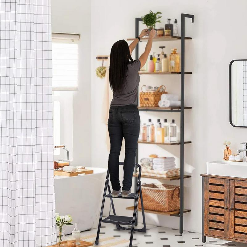 Складная лестница-стремянка 2-ступенчатая лестница-табурет с поручнями автоматическая блокировка стремянка бесшумная для гостиной ванных комнат сараев