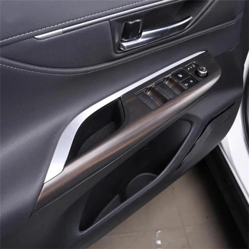 LHD RHD For Toyota Harrier Venza 21 23 2024 ABS wood Car Window Lift Switch Panel Stickers Door Inner Armrest Frame Cover