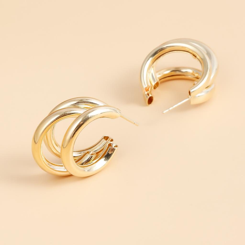 Jewelry, Retro Style Light Luxury High-End Geometric U-Shaped Temperament Earrings, Women'S Exaggerated Metal