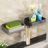 Wall-Mounted Double-Layer Soap Dish and Bathroom Rack - Punch-Free Drainable Design