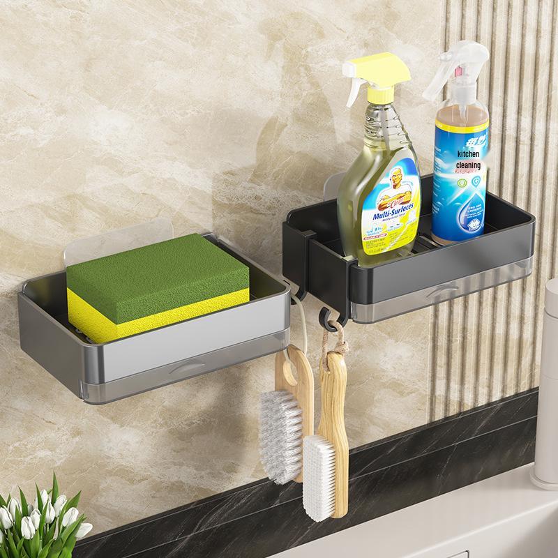 Wall-Mounted Double-Layer Soap Dish and Bathroom Rack - Punch-Free Drainable Design