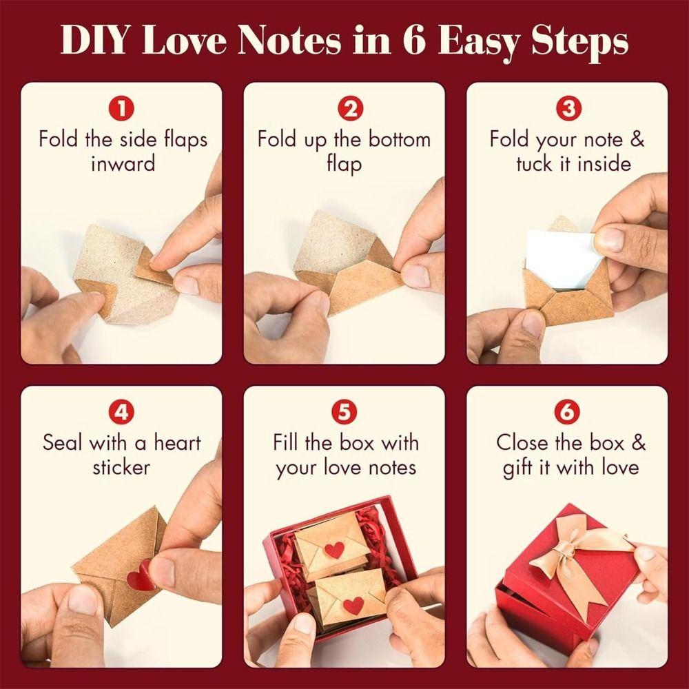 30/60Pcs Blank Mini Cards Love Letters Envelope Set Love Notes Kit  Valentine's Day
