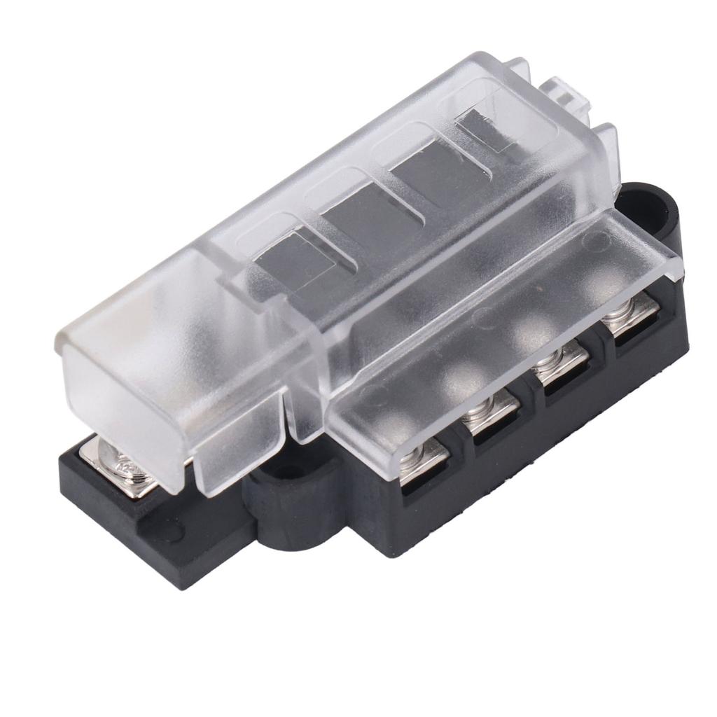 Блок предохранителей с 4 гнездами для ножевых предохранителей 1 вход 4 выхода ATC ATO Держатель предохранителей с изолированной прозрачной крышкой 32 В постоянного тока 100 А