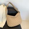 Winter Down Embroidery Thread Shoulder Bag Fashion Padded Dumpling Large Capacity Crossbody Bag