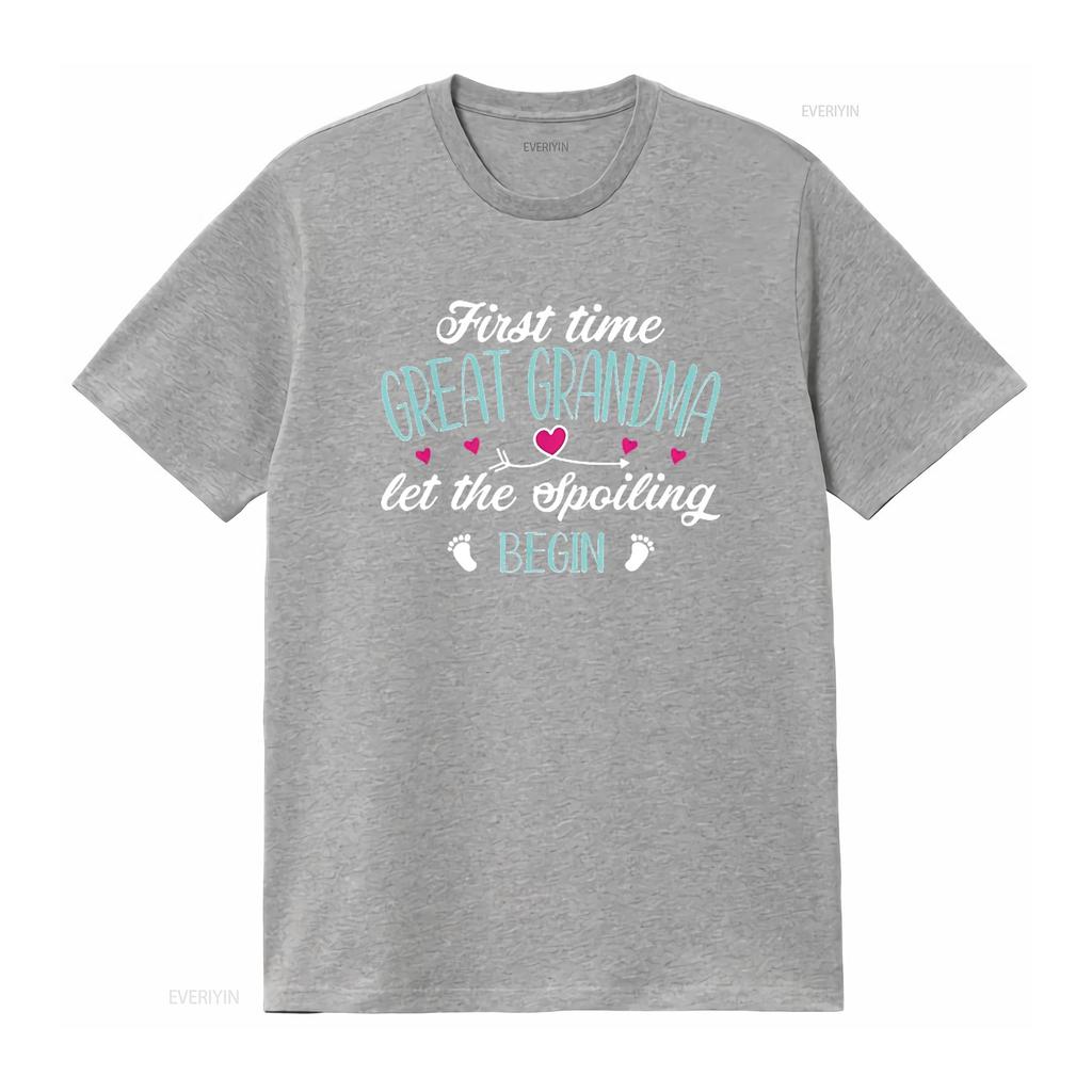 Womens First Time Great Grandma Let the Spoiling Begin New 1st T Shirt Black 4X Large vintage Washed Breathable Stretched