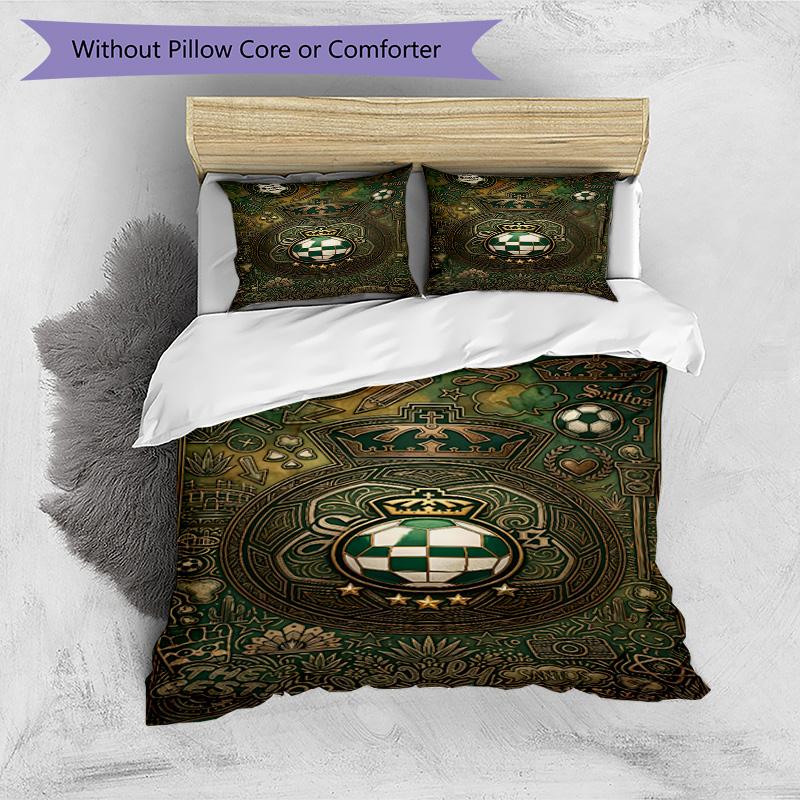 3pcs Duvet Cover Set (1*Duvet Cover + 2*Pillowcase, Without Core), Club Santos Laguna Print Bedding Set, Bedroom Decor, All‑Season, Birthday Gift