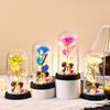 Gold foil rose couple doll glass cover Valentine's Day gift practical ornament Christmas creative gift
