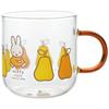 Dick Bruna "Miffy" Heat-Resistant Glass Mug, Approx. 400ml, Microwave-Safe, Colored Handle, Brown, Pear Design, 400141
