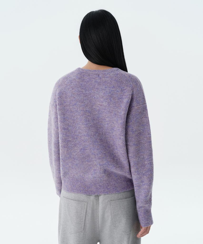 MUSINSA STANDARD WOMAN Women'S Multi Melange Crew Neck Knit [Heather Violet]