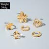 European and American Bohemian Personality Starfish Ring Set Geometric Hollow Sunflower Ring Ring Woman