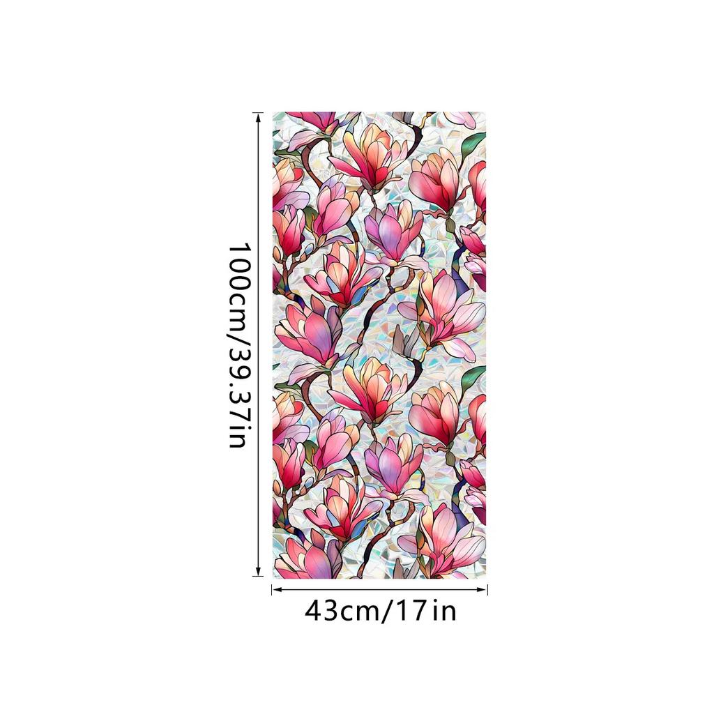 PVC Flower Window Electrostatic Stickers Privacy Protection Static Cling Decoration Reusable Glass Decals for Home Bathroom