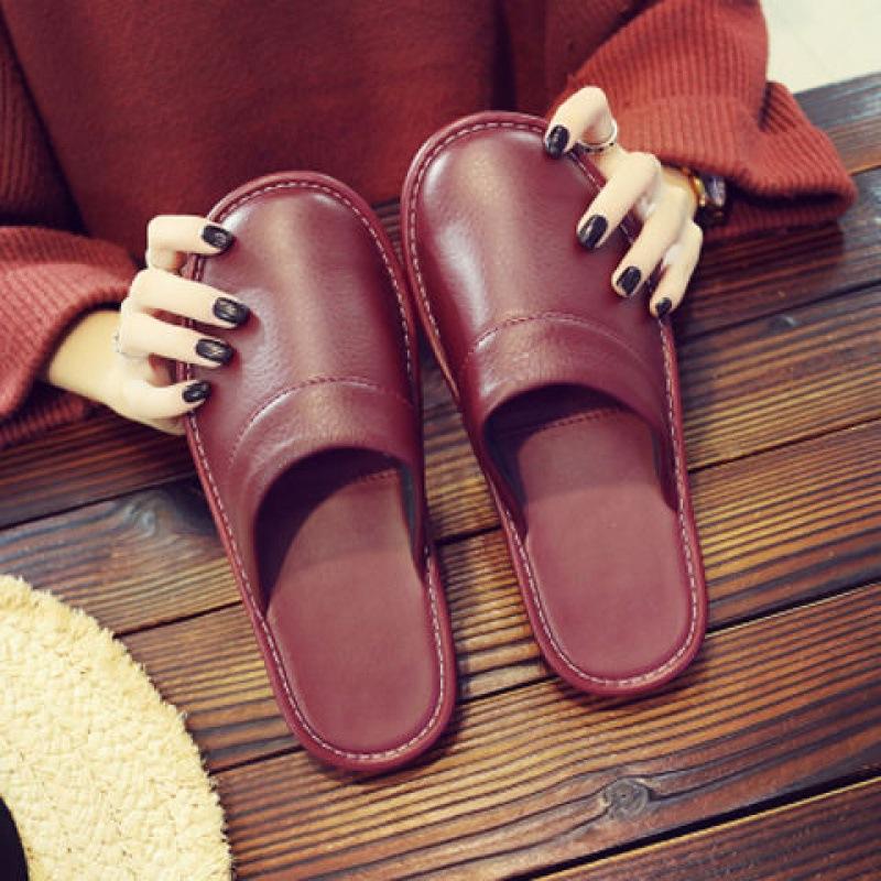 Простые черные тапочки из искусственной кожи, мужские домашние тапочки, мюли, мужские домашние тапочки, бесшумные туфли для мужчин, мужские шлепанцы, однотонные