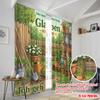 2pcs 2D Flat Printing Curtains Believe Garden Yard Polyester Without Electricity Seasonal Party & Holiday Decor Perfect for New