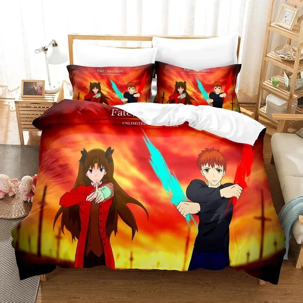 Новые комплекты постельного белья Fatesay night Unlimited Blade Works, пододеяльник с наволочкой, двуспальная кровать, двуспальная кровать, постельное белье