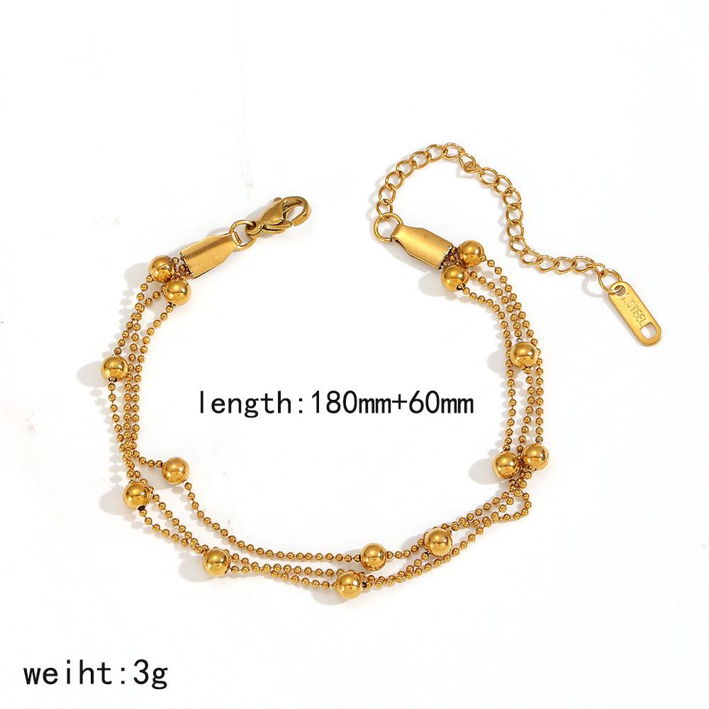 18K Gold Stainless Steel Chain Bracelet - Elegant DIY Jewelry for Women