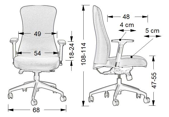 Swivel chair with extendable seat KENTON BLACK