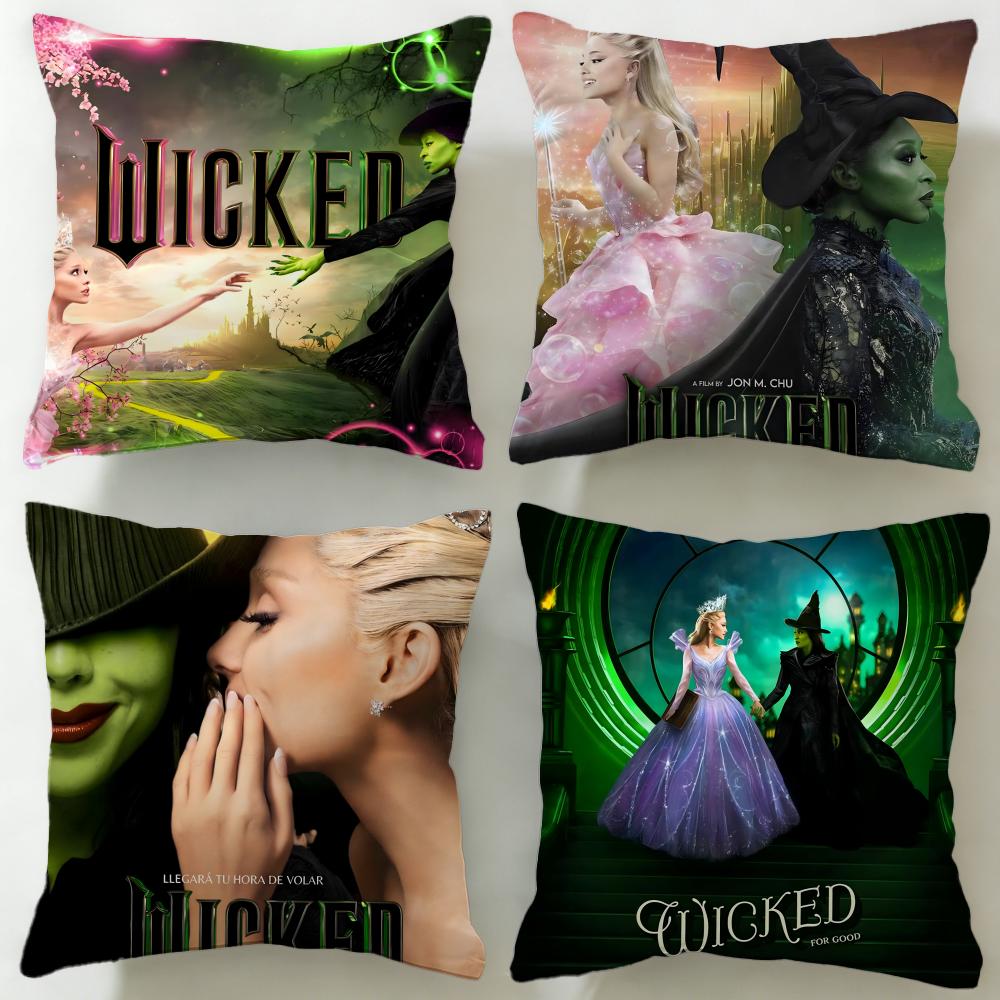 popular movie Wicked Part One Cushion Cover Soft & Easy-Wash Pillow Case – Versatile for Couch, Bed, Travel and Office