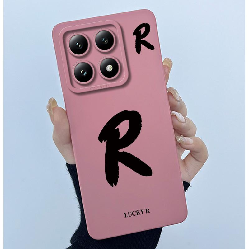 Cute Letters Case For Xiaomi 14T Pro Back Cover Camera Lens Protection Housing For Xiaomi14T 5G Soft Liquid Silicone Phone Bags