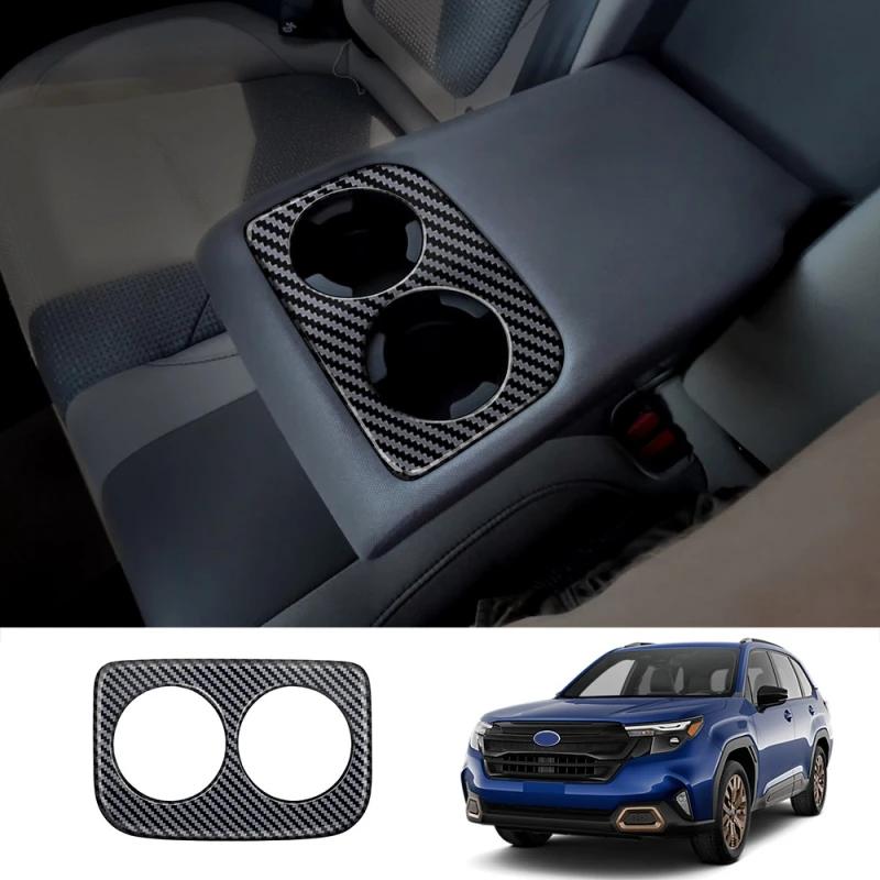 Для Subaru Forester 2024 2025 2026 ABS карбон Панель-наклейка на крышку подстаканника заднего ряда центральной консоли салона