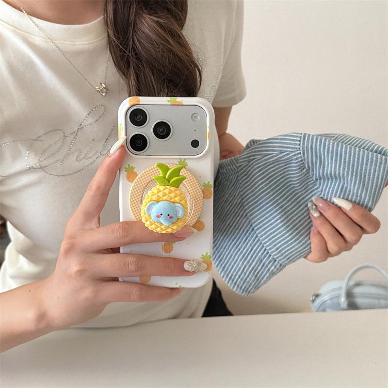 Модный Магнитный Чехол с Мультяшными Животными и Фруктами для iPhone 17/16 Pro Max/15 Pro.