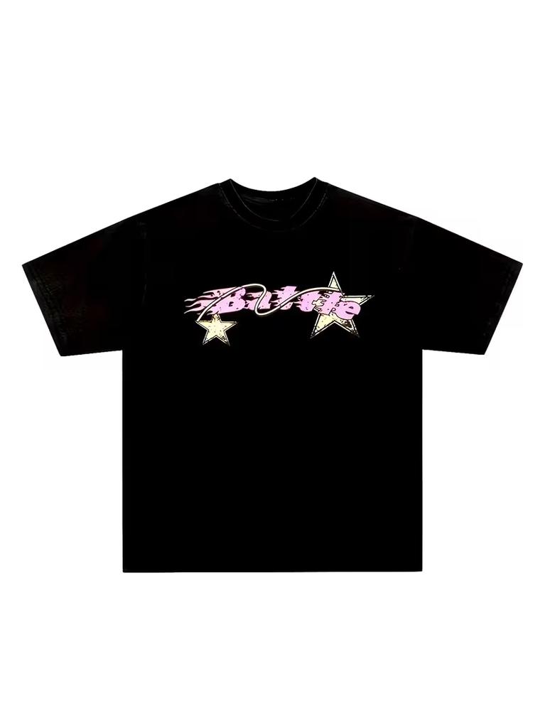 2026 New summer unisex loosefitting crew neck Tshirt with dropped shoulders casual trendy and fashionable street style